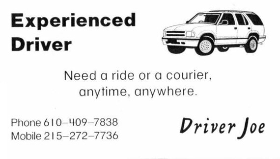 Driver Joe - Experienced Driver for Hire